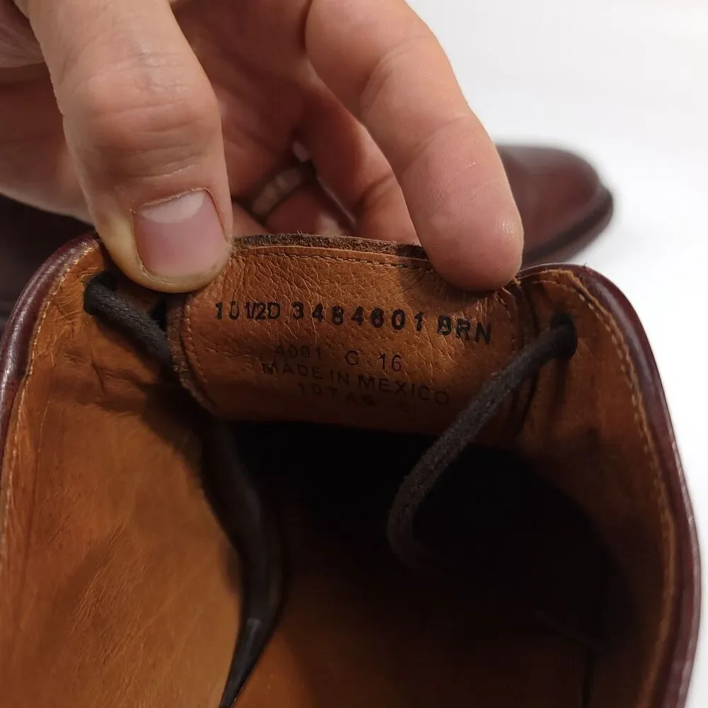 FRYE‎ Leather Lace Up Oxford Antiquated Burnish Brown Old Money Shoes Men's 10.5